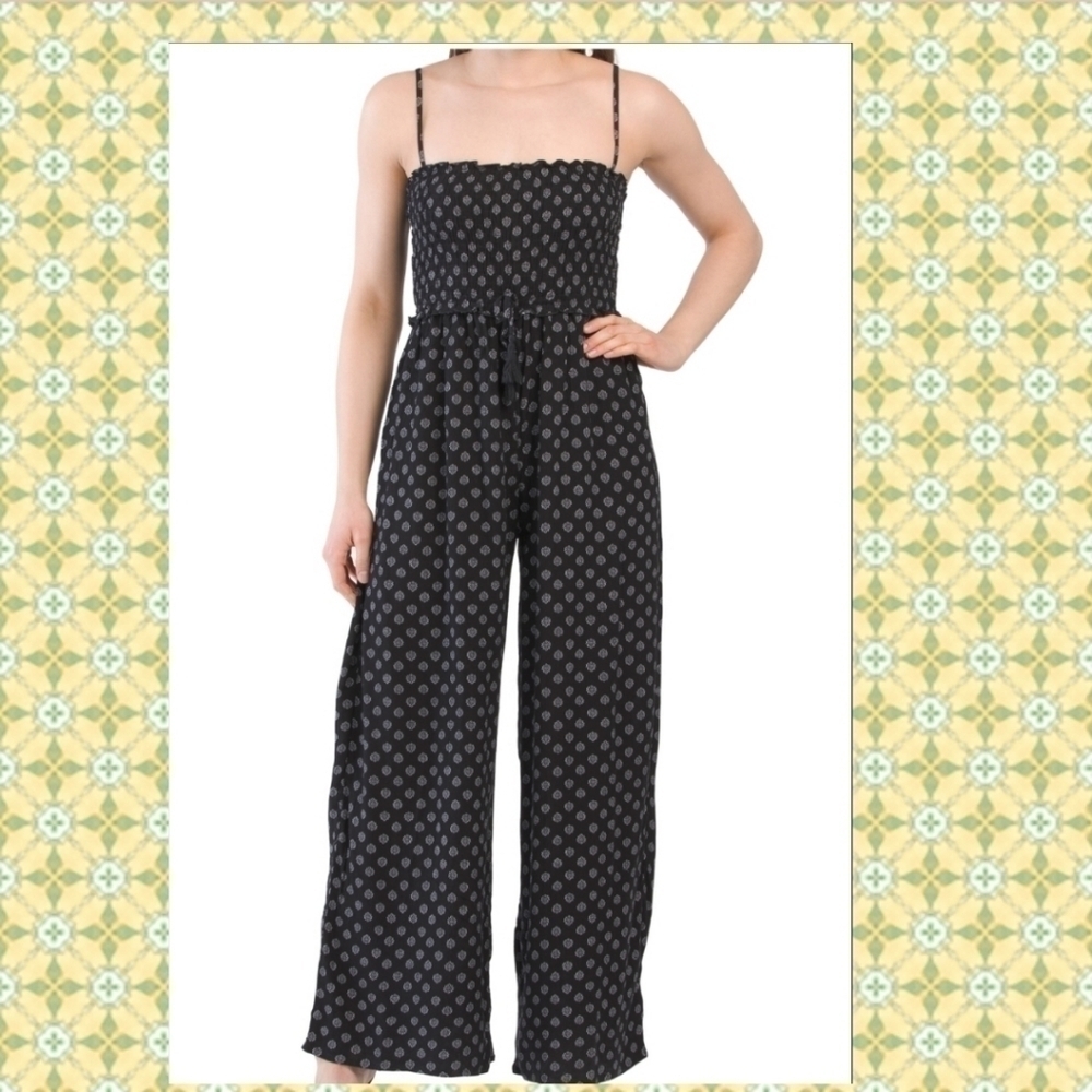 EXIST JUNIORS rouched splt hem tie back jumpsuit